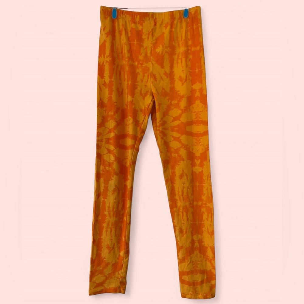 Girls XL Size 14/16 Pink Sparkle Tie Dye Skinny Ankle Leg Leggings